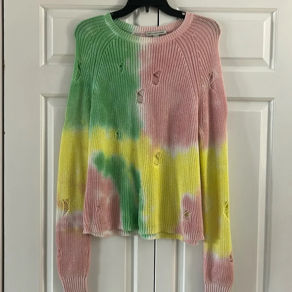 Autumn cashmere distressed tie dye pastel sweater - Picture 2 of 4